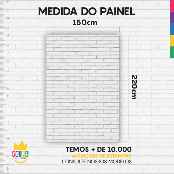 Painel de Festa Retangular 3D Tijolo Branco Casadinho 1,50m x 2,20m - Image 4