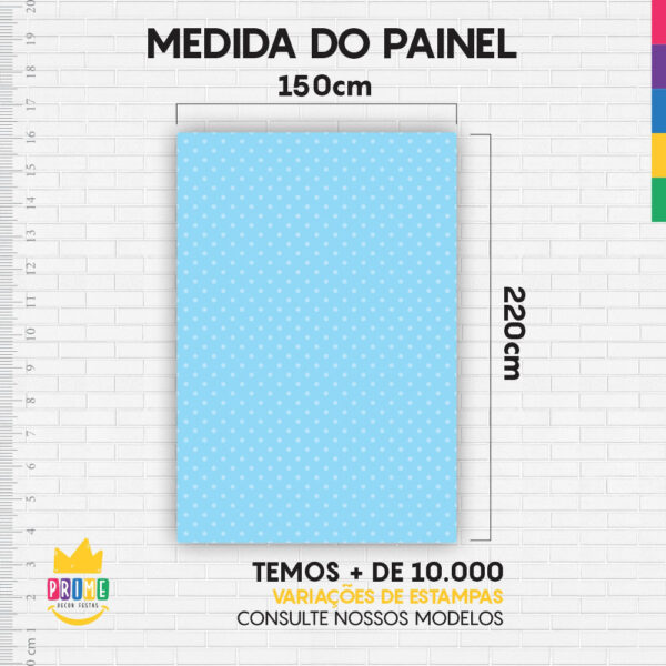 Painel de Festa Retangular 3D Poá Azul Casadinho 1,50m x 2,20m - Image 4