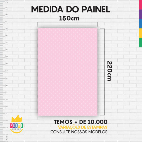 Painel de Festa Retangular 3D Poá Rosa Casadinho 1,50m x 2,20m - Image 4