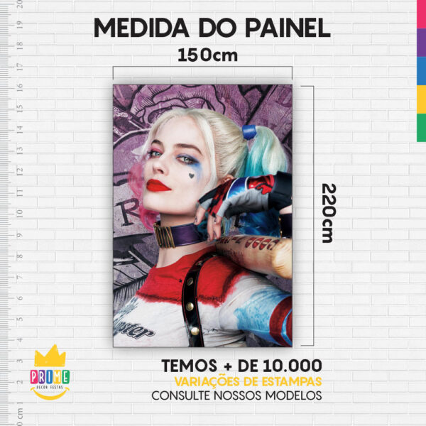 Painel de Festa Retangular 3D Arlequina Casadinho 1,50m x 2,20m - Image 4