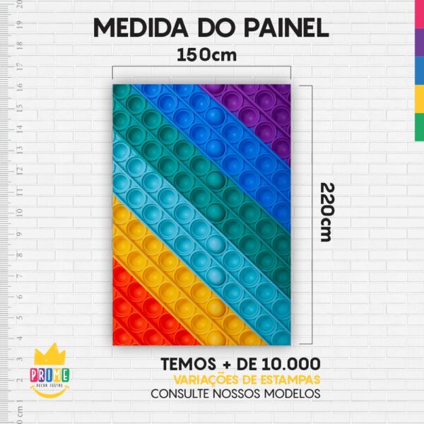 Painel de Festa Retangular 3D Pop It Casadinho 1,50m x 2,20m - Image 4