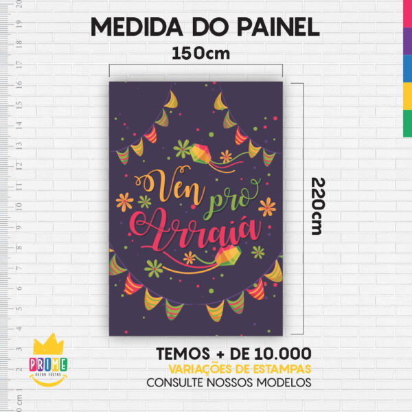 Painel de Festa Retangular 3D Festa Junina Casadinho 1,50m x 2,20m - Image 4