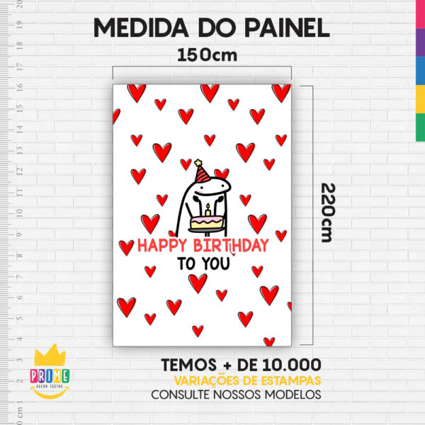 Painel de Festa Retangular 3D Flock Happy Birthday Casadinho 1,50m x 2,20m - Image 4