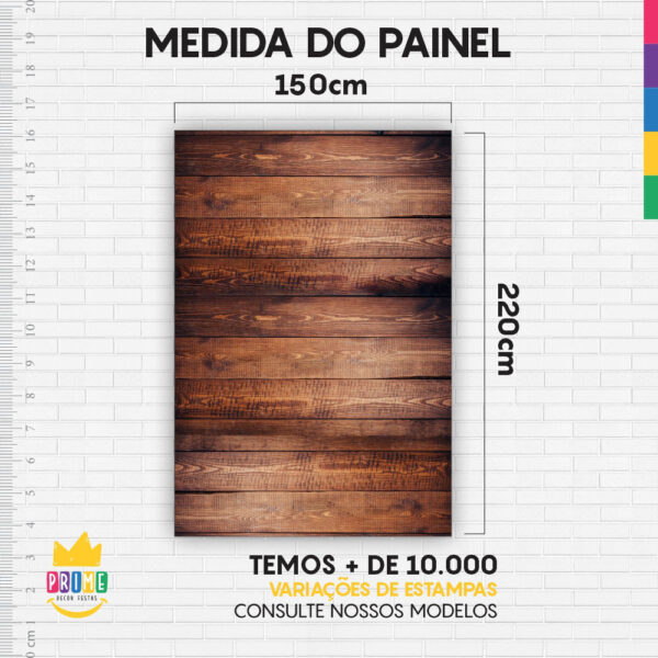 Painel de Festa Retangular 3D Madeira Casadinho 1,50m x 2,20m - Image 4