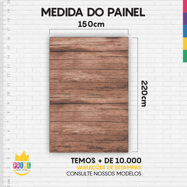 Painel de Festa Retangular 3D Madeira Casadinho 1,50m x 2,20m - Image 4