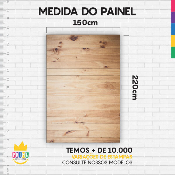 Painel de Festa Retangular 3D Madeira Casadinho 1,50m x 2,20m - Image 4