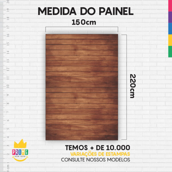 Painel de Festa Retangular 3D Madeira Casadinho 1,50m x 2,20m - Image 4