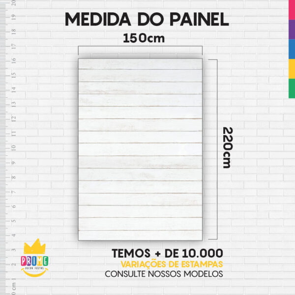 Painel de Festa Retangular 3D Madeira Branca Casadinho 1,50m x 2,20m - Image 4
