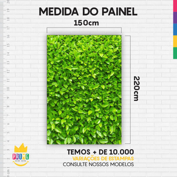 Painel de Festa Retangular 3D Muro Inglês Verde Claro Casadinho 1,50m x 2,20m - Image 4