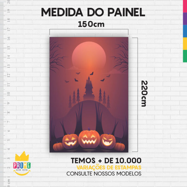 Painel de Festa Retangular 3D Halloween Casadinho 1,50m x 2,20m - Image 4