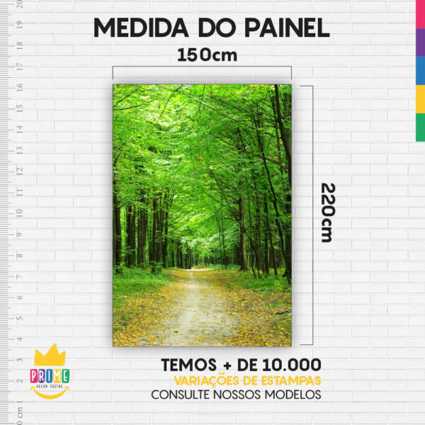 Painel de Festa Retangular 3D Floresta Verde Casadinho 1,50m x 2,20m - Image 4