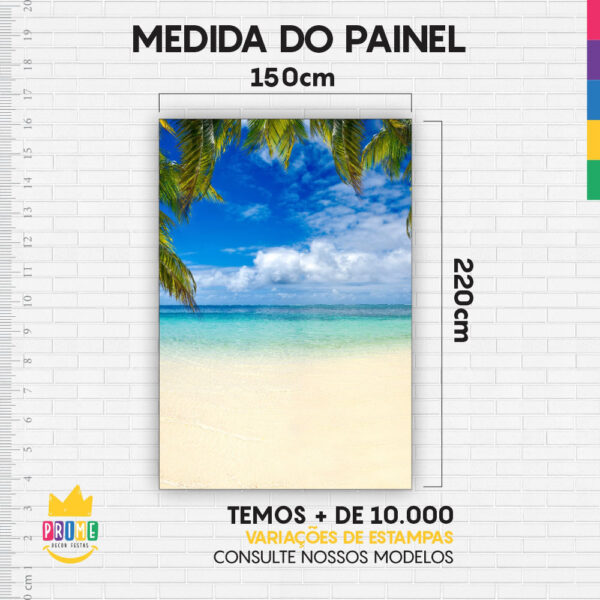 Painel de Festa Retangular 3D Praia Casadinho 1,50m x 2,20m - Image 4