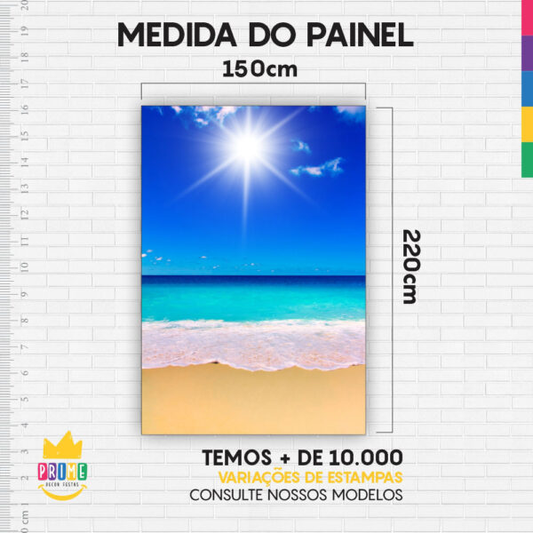 Painel de Festa Retangular 3D Praia Casadinho 1,50m x 2,20m - Image 4