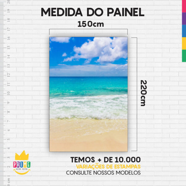 Painel de Festa Retangular 3D Praia Casadinho 1,50m x 2,20m - Image 4