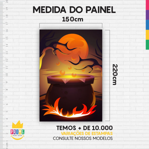 Painel de Festa Retangular 3D Halloween Casadinho 1,50m x 2,20m - Image 4