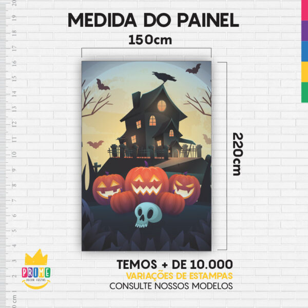 Painel de Festa Retangular 3D Halloween Casadinho 1,50m x 2,20m - Image 4
