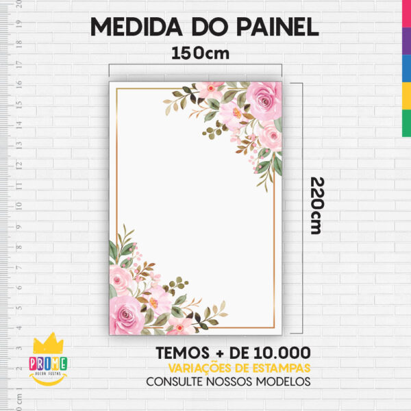 Painel de Festa Retangular 3D Floral Geométrico Casadinho 1,50m x 2,20 - Image 4
