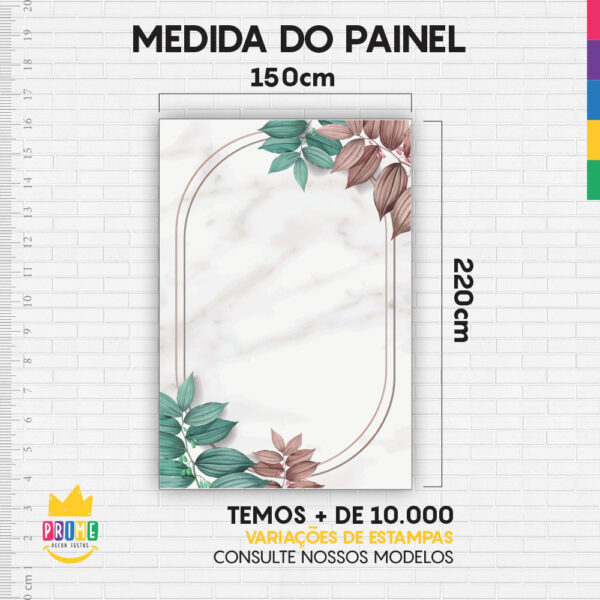 Painel de Festa Retangular 3D Floral Mármore Casadinho 1,50m x 2,20 - Image 4