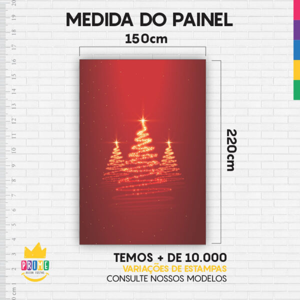 Painel de Festa Retangular 3D Natal Vermelho Casadinho 1,50m x 2,20 - Image 4