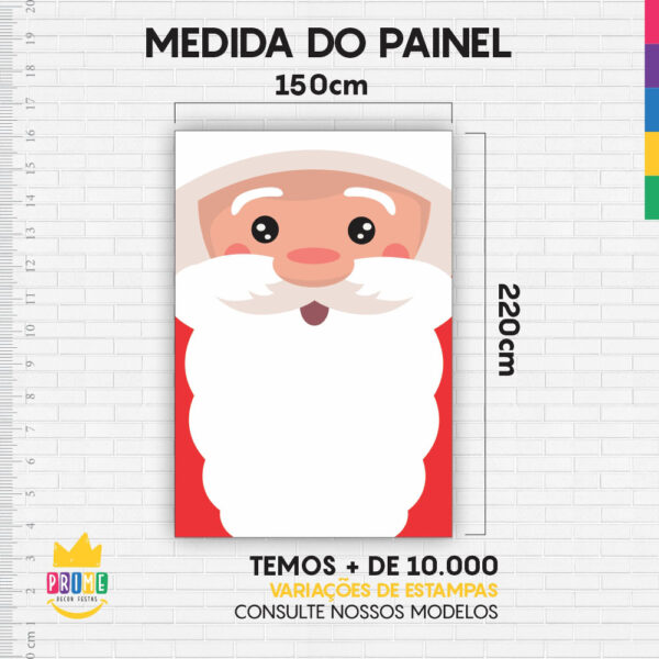 Painel de Festa Retangular 3D Natal Papai Noel Casadinho 1,50m x 2,20 - Image 4