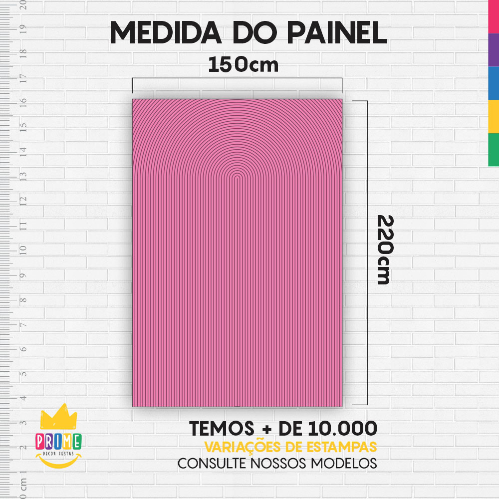 Painel de Festa Retangular 3D Ripado Rosa Casadinho 1,50m x 2,20 - Imagem 4