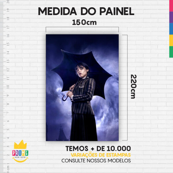 Painel de Festa Retangular 3D Wandinha Casadinho 1,50m x 2,20 - Image 4