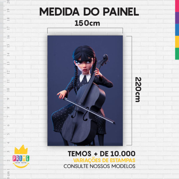Painel de Festa Retangular 3D Wandinha Casadinho 1,50m x 2,20 - Image 4