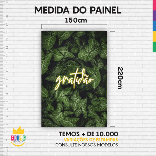 Painel de Festa Retangular 3D Folhagem Gratidão Casadinho 1,50m x 2,20 - Image 4