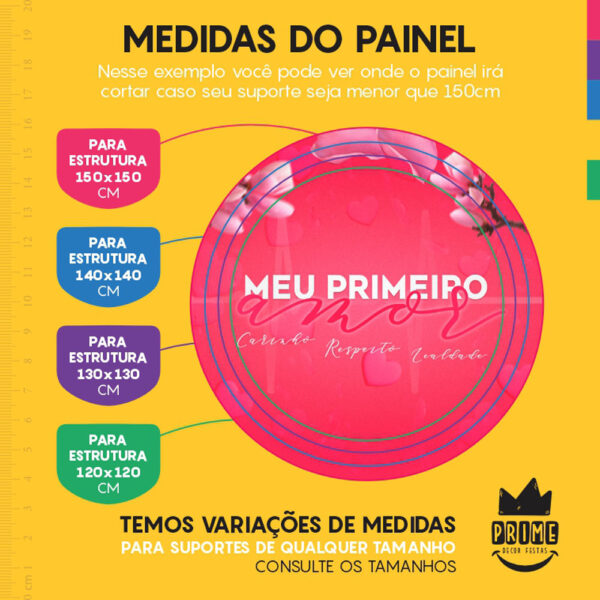 Kit Casado Dia das Mães Vermelho Painel Redondo Trio Capas Cilindro Retangular Vertical Em Tecido - Image 4