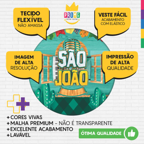 Painel Redondo 3D Festa Junina São João Tecido Sublimado - Image 3