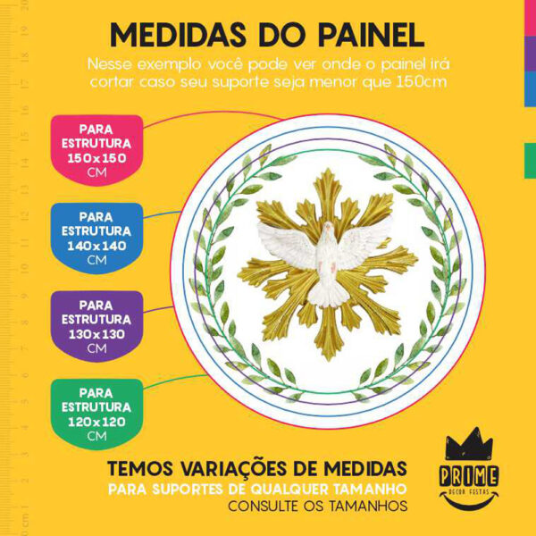 Painel Redondo 3D Batizado Tecido Sublimado - Image 4