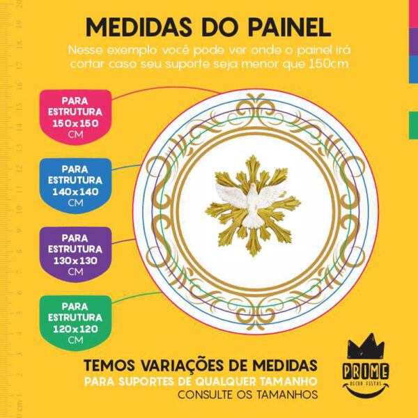 Painel Redondo 3D Batizado Tecido Sublimado - Image 4