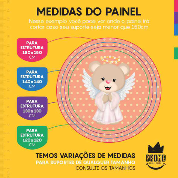 Painel Redondo 3D Batizado Tecido Sublimado - Image 4