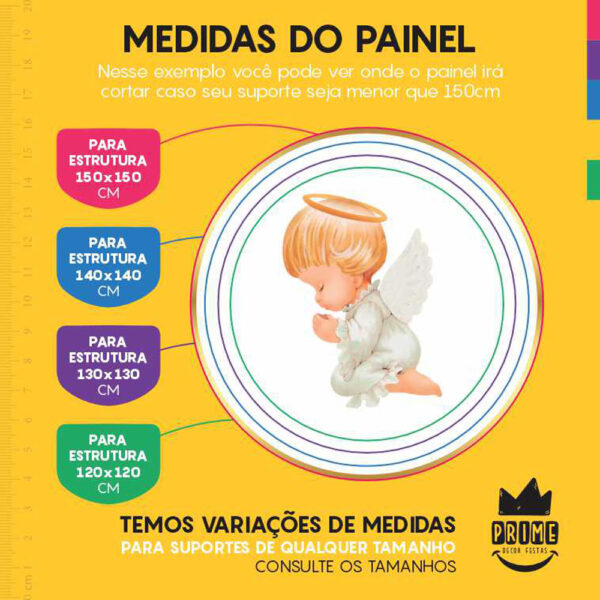 Painel Redondo 3D Batizado Tecido Sublimado - Image 4