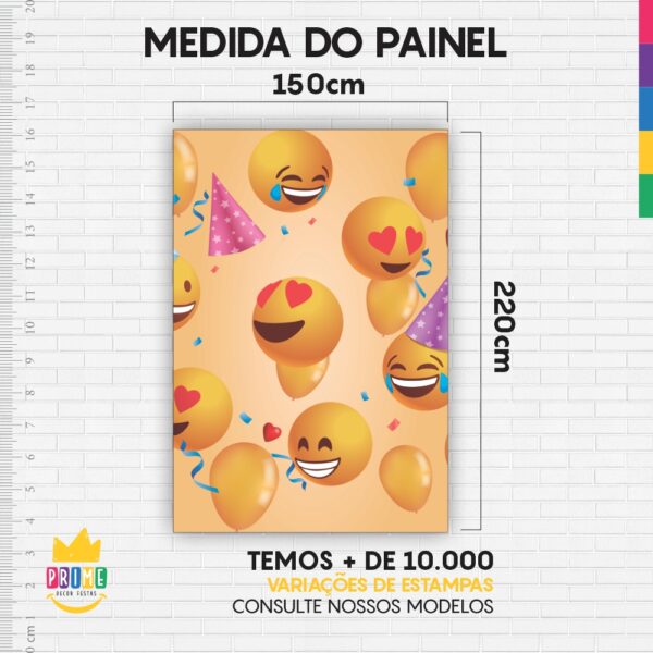 Painel de Festa Retangular 3D Emoji Casadinho 1,50m x 2,20m - Image 4