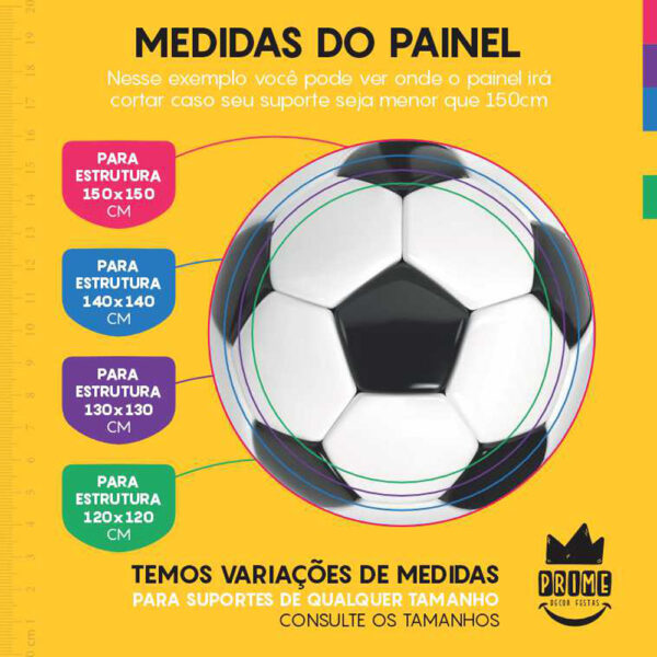 Painel Redondo 3D Bola Futebol Sublimado - Image 4
