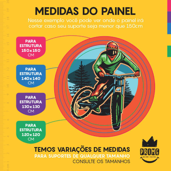 Painel Redondo 3D Bike Tecido Sublimado - Image 4