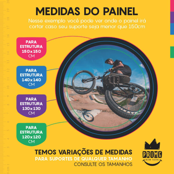 Painel Redondo 3D Bike Tecido Sublimado - Image 4