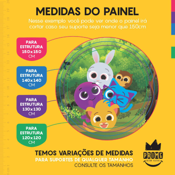 Painel Redondo 3D Bolofofos Sublimado - Image 4