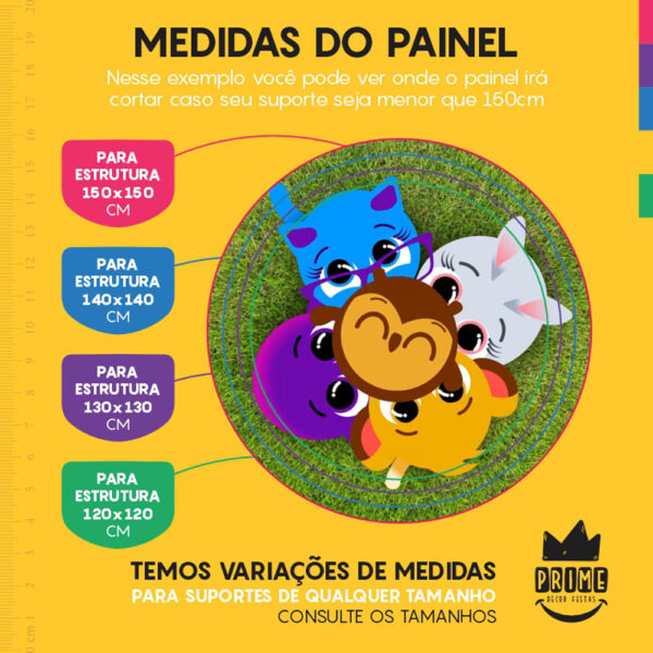 Painel Redondo 3D Bolofofos Sublimado - Image 4