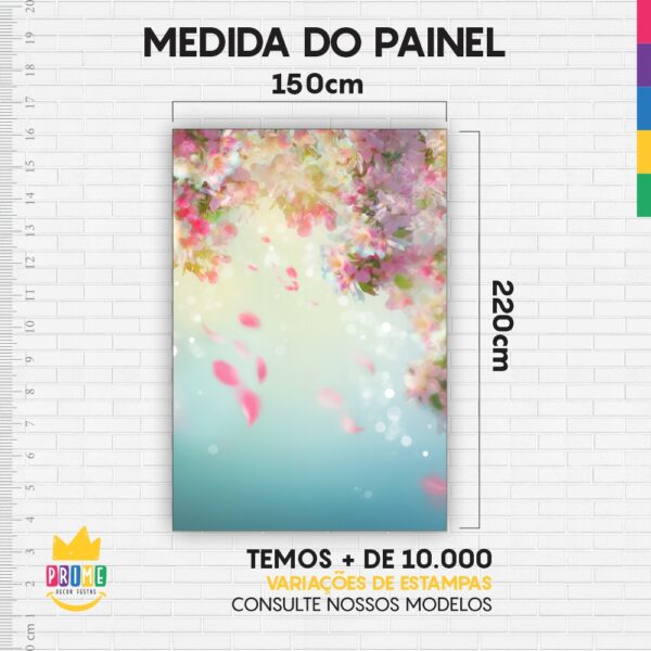 Painel de Festa Retangular 3D Floral Casadinho 1,50m x 2,20m - Image 4
