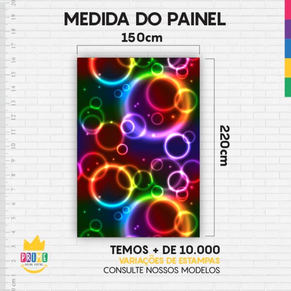 Painel de Festa Retangular 3D Neon Casadinho 1,50m x 2,20m - Image 4