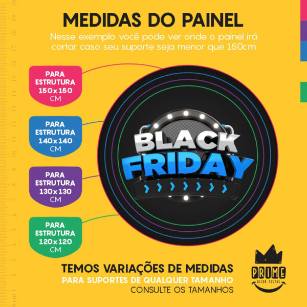 Painel Redondo 3D Black Friday Tecido Sublimado - Image 4
