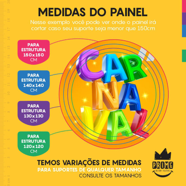 Painel Redondo 3D Carnaval Tecido Sublimado - Image 4