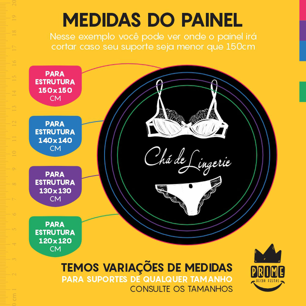 Painel Redondo 3D Chá de Lingerie Tecido Sublimado - Imagem 4