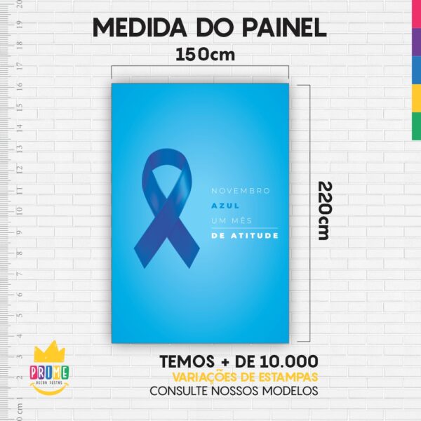 Painel de Festa Retangular 3D Novembro Azul Casadinho 1,50m x 2,20m - Image 3