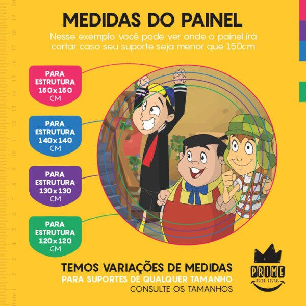 Painel Redondo 3D Chaves Tecido Sublimado - Image 4