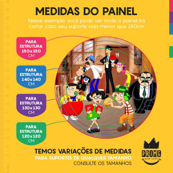 Painel Redondo 3D Chaves Tecido Sublimado - Image 4