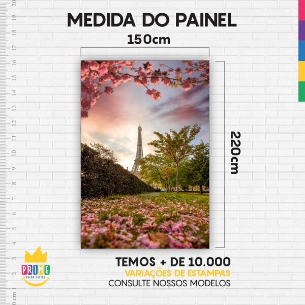 Painel de Festa Retangular 3D Paris Casadinho 1,50m x 2,20m - Image 3