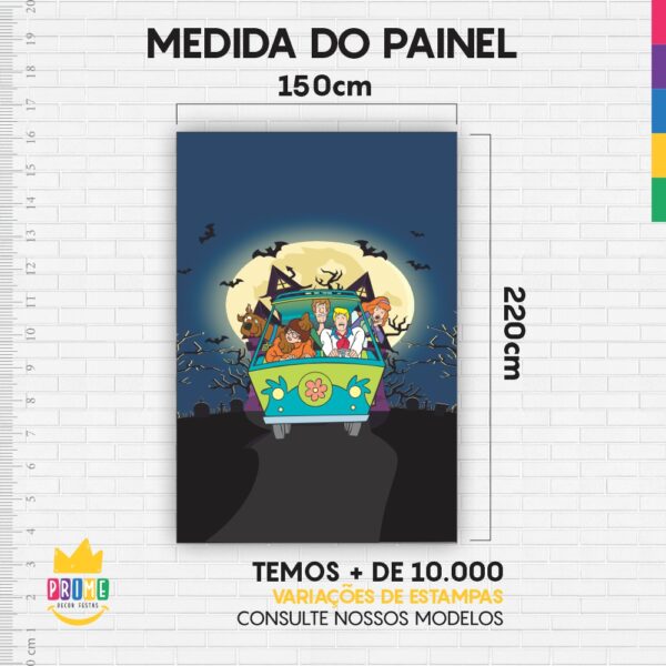 Painel de Festa Retangular 3D Scooby Doo Casadinho 1,50m x 2,20m - Image 3